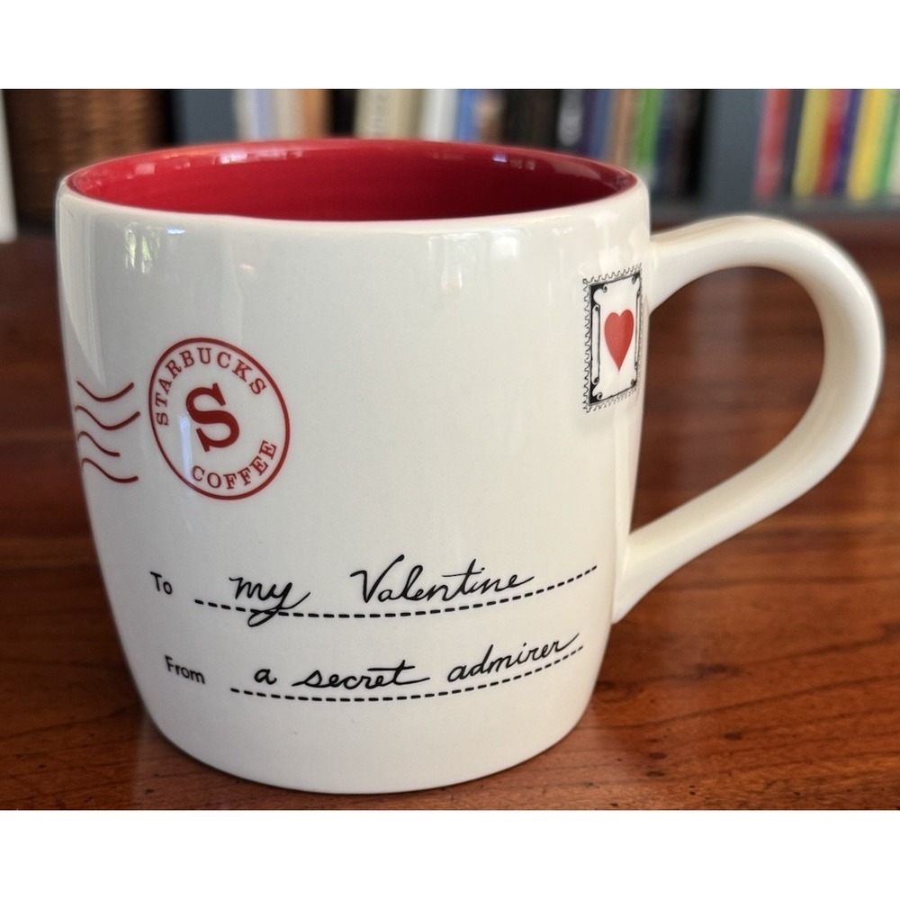 Starbucks My Valentine Secret Admirer Love Letter Red Heart 2010 Mug EUC